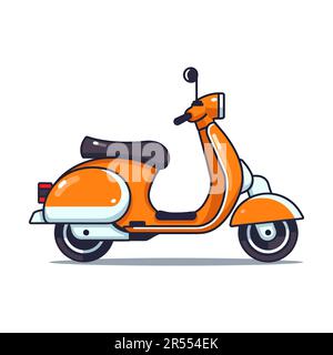 Flaches Scooter Icon-Logo auf weißem Hintergrund. Vektordarstellung Stock Vektor