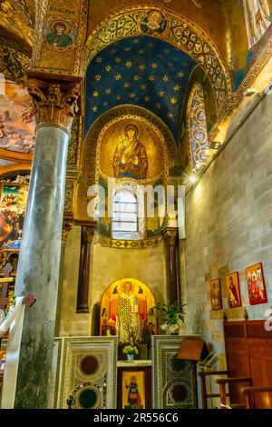 Kirche Santa Maria Dell'Ammiraglio, das Grundstück Arabisch-norman, Palermo. Sizilien, Italien. Es wurde 1143 auf Befehl von George von Antioc erbaut Stockfoto