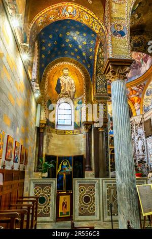 Kirche Santa Maria Dell'Ammiraglio, das Grundstück Arabisch-norman, Palermo. Sizilien, Italien. Es wurde 1143 auf Befehl von George von Antioc erbaut Stockfoto