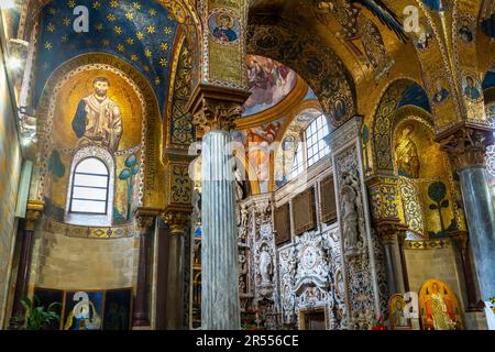 Kirche Santa Maria Dell'Ammiraglio, das Grundstück Arabisch-norman, Palermo. Sizilien, Italien. Es wurde 1143 auf Befehl von George von Antioc erbaut Stockfoto