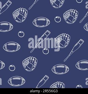 American Football Tapete Design Vektorbild. Sich wiederholender Fliesenhintergrund von Rugby-Bällen nahtlose Musterstruktur Stock Vektor