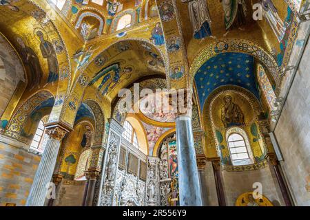 Kirche Santa Maria Dell'Ammiraglio, das Grundstück Arabisch-norman, Palermo. Sizilien, Italien. Es wurde 1143 auf Befehl von George von Antioc erbaut Stockfoto