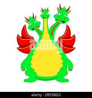 Die Schlange Gorynych ist eine Märchenfigur der slawischen Märchen. Dreiköpfiger Drache. Stock Vektor