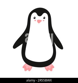 Cartoon Pinguin-Symbol, Vektor-Illustration isoliert auf weiß. Stock Vektor