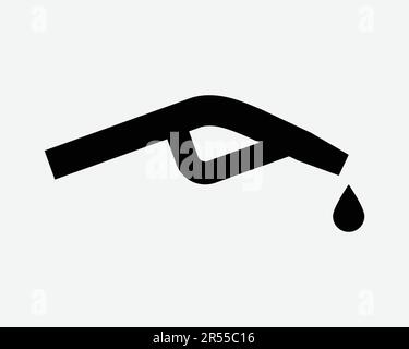 Symbol Für Kraftstoffpumpendüse. Benzin Gasöl Benzin Diesel Tropf Tropfen Füllzeichen Symbol Schwarze Grafik Illustration Clipart EPS-Vektor Stock Vektor