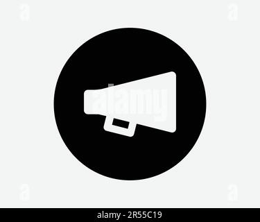 Rundsymbol Megaphon Lautsprecher Lautsprecher Lautsprecher Ankündigung Ankündigung Hinweissymbol Schwarze Grafik Illustration Clipart EPS-Vektor Stock Vektor