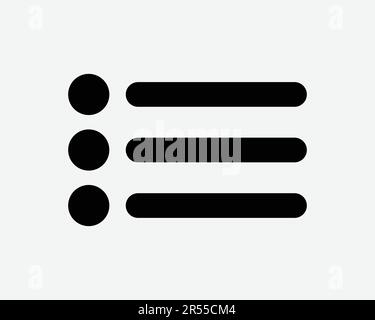 Menülistensymbol App-Navigationsoption Seitenoberfläche Dropdown-Menü drei Zeilen Schaltfläche Punkte Zeichen Symbol Schwarze Grafik Illustration Clipart EPS-Vektor Stock Vektor