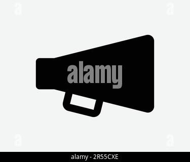 Megafon-Symbol. Lautsprecherankündigung Bullhorn Broadcast Nachricht Sprache Medienzeichensymbol Schwarze Grafik Illustration Clipart EPS-Vektor Stock Vektor