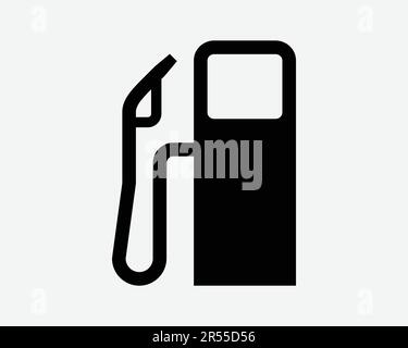 Symbol „Zapfsäule“. Benzinservice Tankstelle Benzin Diesel Betanken Petroleum Düse Schildsymbol Schwarz Bildmaterial Grafik Abbildung Clipart EPS Vektor Stock Vektor