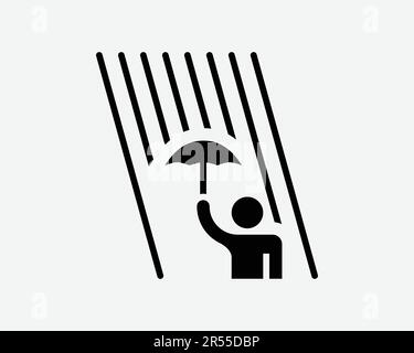 Regenschirm-Symbol. Schutz Regenzeit Regenzeit Wetterschutz Versicherungsschild Symbol Schwarze Kunstwerke Abbildung Clipart EPS Stock Vektor