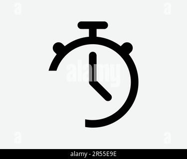 Stoppuhrsymbol. Stoppuhr Uhr Uhr Uhr Minuten Geschwindigkeit Countdown Race Messzeichen Symbol Schwarze Grafik Illustration Clipart EPS-Vektor Stock Vektor