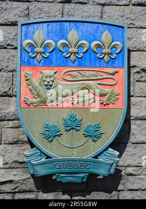 Wappen von Quebec, Confederation Garden Court, Victoria, Vancouver Island, British Columbia, Kanada Stockfoto