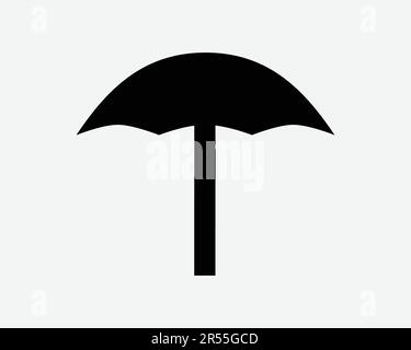 Schirmsymbol. Schutz Wetter Feiertagsstrand Sommersaison Schutz UV Sonnenschild Schwarze Kunstwerke Grafik Clipart EPS-Vektor Stock Vektor