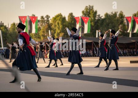 Amman, Jordanien. 31. Mai 2023. König Abdullah II. Veranstaltet am Abend vor der Hochzeit seines Sohnes Kronprinz Al Hussein ein Bankett-Dinner im Madareb Bani Hashem in Amman, Jordanien, am 31. Mai 2023. Foto: Balkis Press/ABACAPRESS.COM Kredit: Abaca Press/Alamy Live News Stockfoto