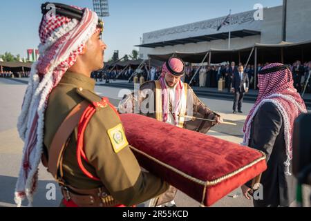 Amman, Jordanien. 31. Mai 2023. König Abdullah II. Veranstaltet am Abend vor der Hochzeit seines Sohnes Kronprinz Al Hussein ein Bankett-Dinner im Madareb Bani Hashem in Amman, Jordanien, am 31. Mai 2023. Foto: Balkis Press/ABACAPRESS.COM Kredit: Abaca Press/Alamy Live News Stockfoto