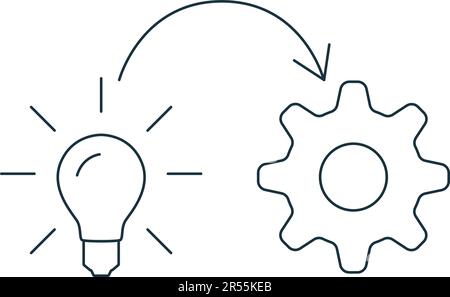 Symbol für eine neue Erfindung. Einfarbiges einfaches Schild aus der Sammlung von geistigem Eigentum. Neues Erfindungssymbol für Logo, Vorlagen, Webdesign und Stock Vektor