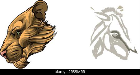 Darstellung eines Tierkopfes afrikas Stock Vektor