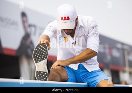 Jakarta, Indonesien - 01/06/2023, DI GRASSI Lucas (BRA), Mahindra Racing, Spark-Mahindra, Mahindra M9-Electro, Portrait während des 2023. Jakarta ePrix, 8. Tagung der ABB FIA Formel E-Weltmeisterschaft 2022-23, auf der Jakarta International e-Prix Circuit vom 2. Juni bis 3. Juni, 2023, Indonesien/Delfosse, Jakarta, Jakfoin Jakarta, Jakarta, Jaklien/Dévelin Stockfoto