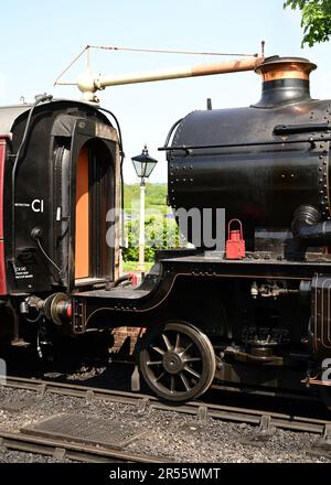 GWR 4073 Klasse Lokomotive Nr. 4079 Pendennis Castle am Cotswold Festival of Steam 2023 der Gloucestershire Warwickshire Steam Railway. Stockfoto