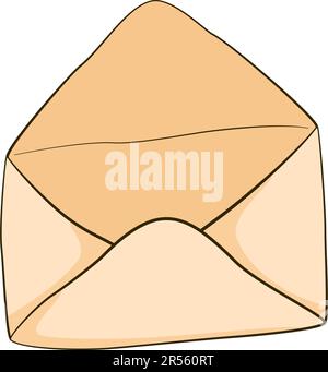 Geöffneter Umschlag. Zeichentrickfilm. Vektordarstellung Stock Vektor