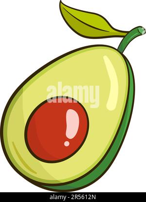 Avocado. Zeichentrickfilm. Vektordarstellung Stock Vektor