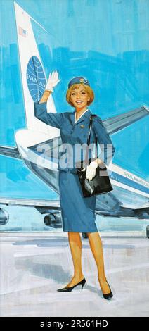 Pan American World Airways Stewardess Illustration Stockfoto