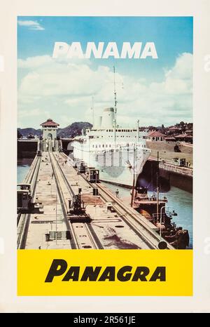 Panama – Panagra (Pan American-Grace Airways, 1950er) Reiseposter Stockfoto