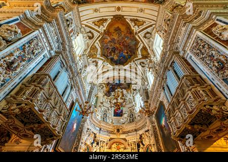 Beeindruckende Kirche Jesu im barocken Stil (chiesa del Gesu), auch bekannt als „Casa Professa“. Palermo, Sizilien, Italien. Einer der berühmtesten barocken Churc Stockfoto