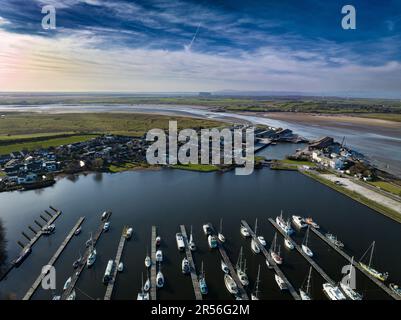 Luftaufnahme von Glasson Docks and Boats 3 Stockfoto