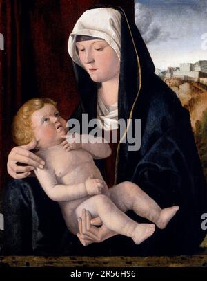 Madonna und Kind von Giovanni Bellini (c.1435-1516), Tempera und Öl auf Holz, c. 1510-15 Stockfoto