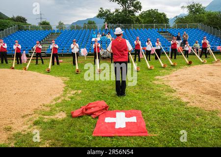 Schweizer Wrestling-Festival. gudo! Kanton tessin. Die schweiz Stockfoto