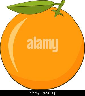 Orange, Obst. Zeichentrickfilm. Vektordarstellung Stock Vektor