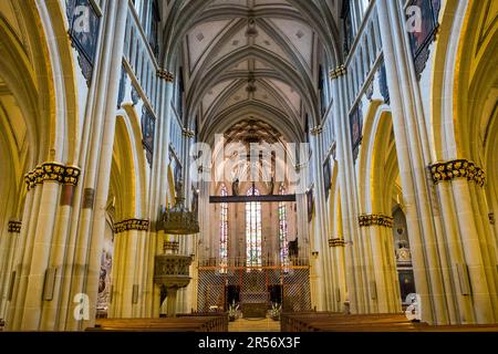 Die Schweiz. Kanton Fribourg. Freiburg. St. Nicolas Kathedrale Stockfoto