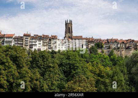 Die Schweiz. Kanton Fribourg. Freiburg. Querformat Stockfoto