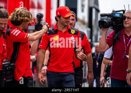 Circuit de Barcelona-Catalunya, Barcelona, SpainMonaco, 1. Juni 2023: Carlos Sainz, während des Formel-1-Grand Prix von Monaco Stockfoto