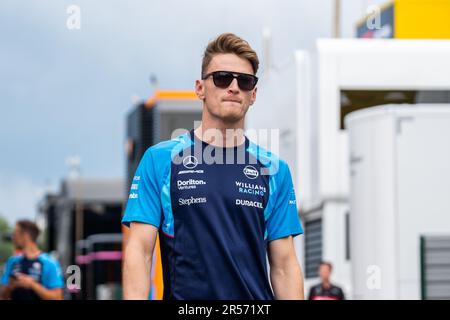 Circuit de Barcelona-Catalunya, Barcelona, SpainMonaco, 1. Juni 2023: Logan SarSergeant, während des Formel-1-Grand Prix von Monaco Stockfoto