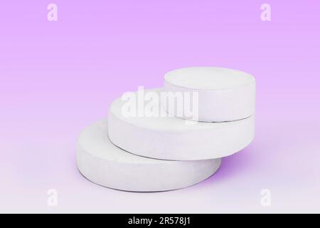 Podium für Kosmetik, Seife, Artikelpräsentation. Abstrakte Minimale Geometrische Kugel. Zylinder Drei Formen, Weicher Schatten. Anzuzeigende Szene Produkt, Objekt. S Stockfoto