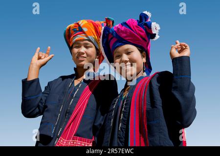 Myanmar. Inle-See. PA O Girls Stamm Stockfoto