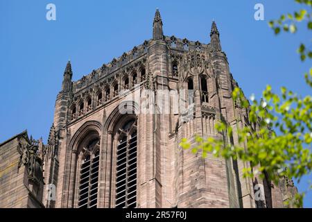 Liverpool, vereinigtes Königreich Mai, 16, 2023 Liverpool Cathedral Anglican, die größte Kathedrale im Vereinigten Königreich Stockfoto