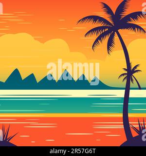 Tropischer Sommerhintergrund. Vektordarstellung EPS10 Stock Vektor