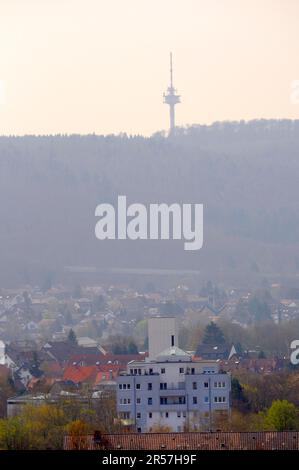 Karlsruhe, Durlach, Funkturm, Smog, Nebel Stockfoto