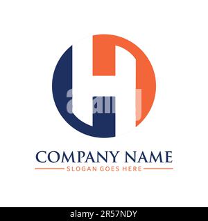 Designvorlage für Logo-Symbol mit Buchstabe H auf weißem Hintergrund Stock Vektor