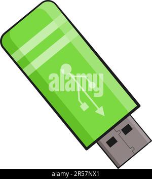 USB-Flash-Laufwerk. Zeichentrickfilm. Vektordarstellung Stock Vektor