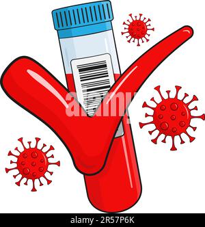 Bluttest auf Virus. Absolut. Zeichentrickfilm. Vektordarstellung Stock Vektor