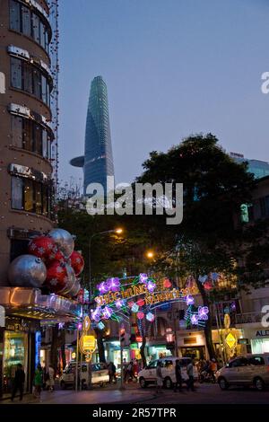 Nachtansicht. Ho Chi Minh Ville. Vietnam Stockfoto