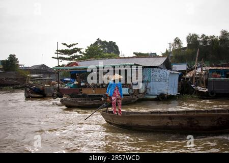 Schwimmender Markt. Cai Rang. Mekong-Delta. Vietnam Stockfoto