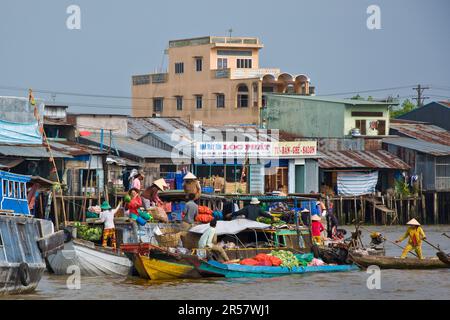 Schwimmender Markt. Cai Rang. Mekong-Delta. Vietnam Stockfoto
