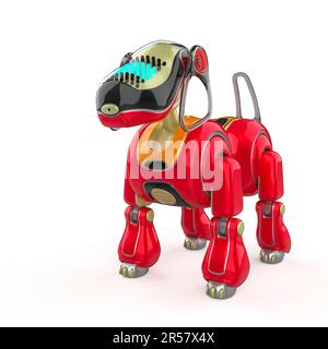 Cyber-Dog-Zeichentrickfilm, 3D-Darstellung Stockfoto