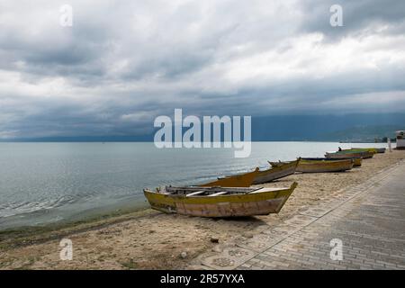 Albanien. Balkan-Halbinsel. Progradec. Strand Stockfoto