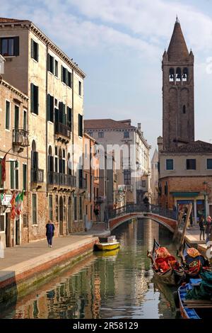 San Barnaba, Dorsoduro, Venedig, Veneto, Rio di San Barnaba, Venedig, Regione del Veneto, Italien Stockfoto